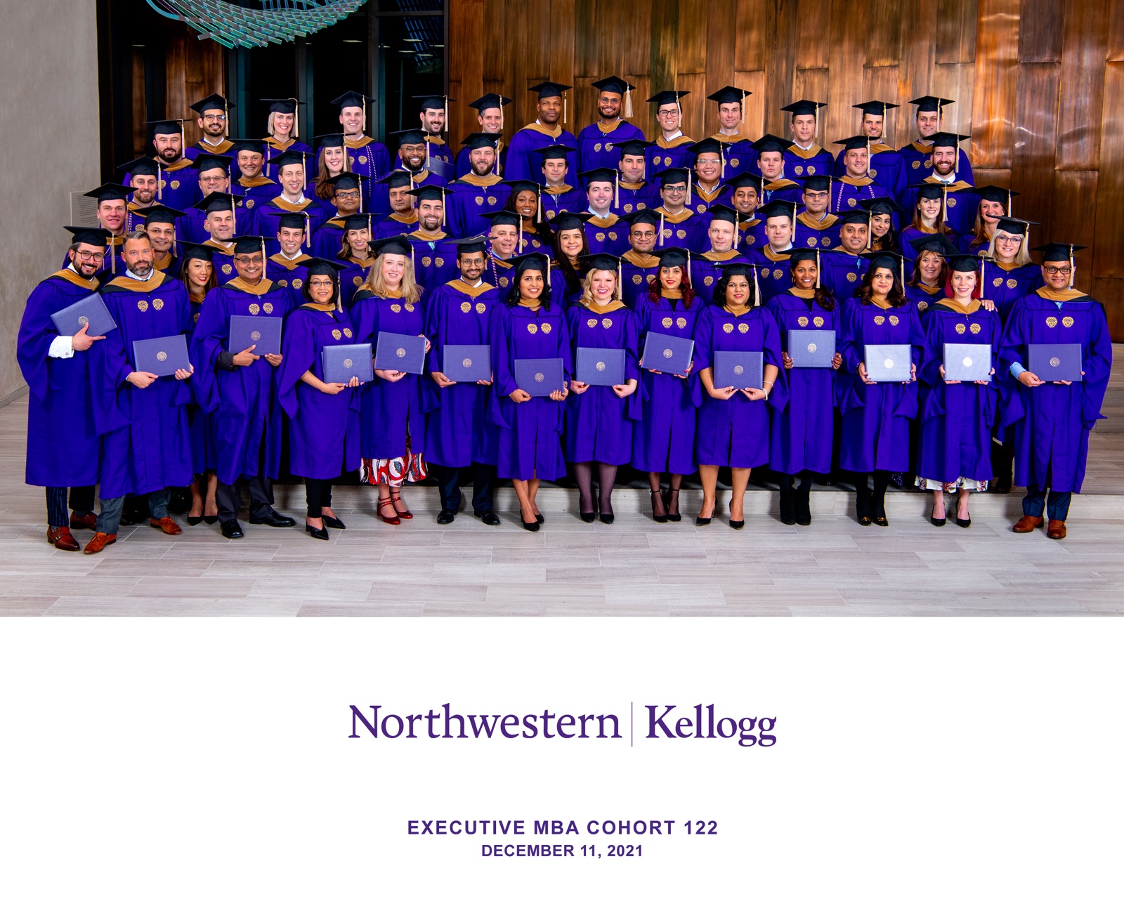 Kellogg EMBA Cohort 122 graduation photo, December 11 2021